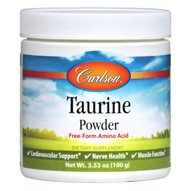 Taurine supplements in powder and capsule forms