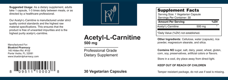 Acetyl-L Canitine 500mg