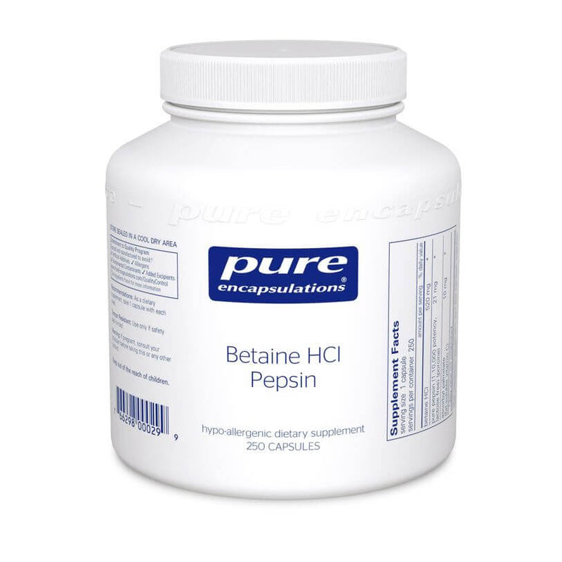 Betaine HCL Pepsin 250 Capsules